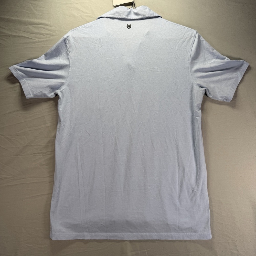 Greyson Polo Shirt Mens Medium Blue Stripe Performance Golf Top Solid Stretch - Picture 3 of 9